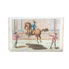 1751 Hand-Colored English Equestrian Engraving, 1st Duke of Newcastle