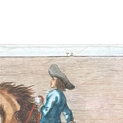 1751 Hand-Colored English Equestrian Engraving, 1st Duke of Newcastle
