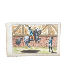 1751 Hand-Colored English Equestrian Engraving, 1st Duke of Newcastle