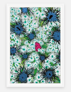 Serigrafía «Queen Anne's Lace II», abstracta, década de 2010, acabada a mano