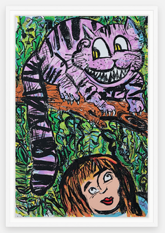 Alice and Cat Screen Print, Contemporary Figurative Art, 2010-