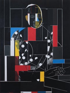 «El relojero», impresión abstracta con pigmentos de archivo, se puede enmarcar, 22,5 x 30