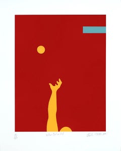 Bola roja sobre fondo rojo
