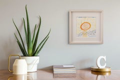 "Sunburst, Newlyn" British St Ives Abstract Crayon and Felt-Tip on Paper