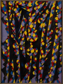 « Sans titre » – Œuvre abstraite britannique de St Ives, acrylique sur papier
