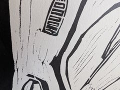 "Il marinaio di ritorno" - Litografia britannica della serie "Penwith" di St Ives, in stile astratto