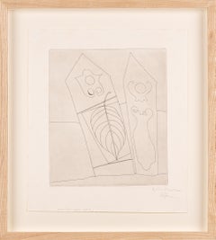 "Turkish Forms with Leaf" British St Ives Modernist Signed Etching Artist Copy 1