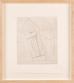 "Turkish Forms with Leaf" British St Ives Modernist Signed Etching Artist Copy 1