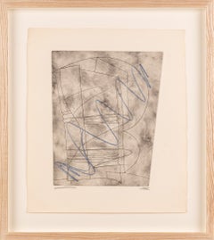 "Still Life with Curves" British St Ives Modernist Cancelled Etching