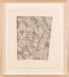 "Still Life with Curves" British St Ives Modernist Cancelled Etching