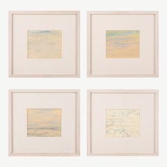 „Porthmeor Beach I–IV“ – Vierer-Serie abstrakter Aquarelle aus St. Ives, Großbritannien