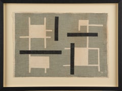 „Design für Porthia Prints“ – Britischer abstrakter Siebdruck aus St. Ives auf Leinen