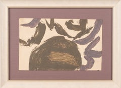 "Hill" - Paesaggio astratto britannico di St Ives, guazzo su carta