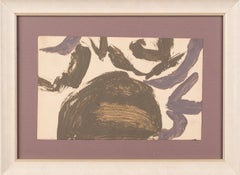 "Hill" - Paesaggio astratto britannico di St Ives, guazzo su carta
