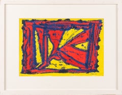 «Red Curtain», obra abstracta del grupo británico CoBrA, técnica mixta sobre papel