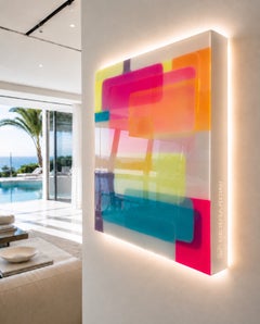 Soul Field n.º 7 – Aurora Bloom, arte contemporáneo con luz, pieza única