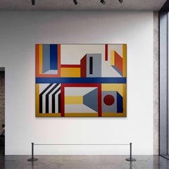 Ebene. Abstrakte geometrische Malerei, Acryl auf Baumwollleinwand, 2026