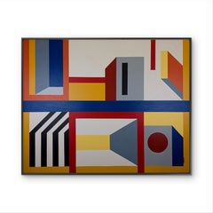 Ebene. Abstrakte geometrische Malerei, Acryl auf Baumwollleinwand, 2026