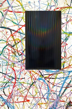 "Holography" Monumental Contemporary, Mixed Media, Painting by Éruel 78.7×118.1"