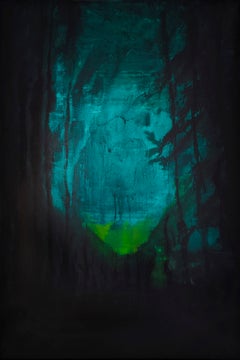 "Dark Forest", Monumental Abstract Painting on Linen by Éruel 78.7 × 118.1 in.