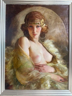 Semi-Nude Female Portrait by Maria Szantho