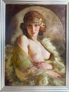 Semi-Nude Female Portrait by Maria Szantho