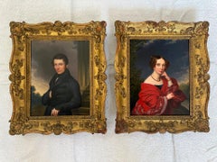 Pair of Biedermeier Portraits by Leopold Fertbauer (1802-1875), oil on panel.