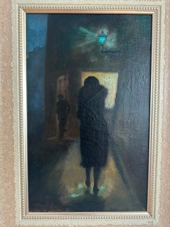 Nikolai Sinezouboff (1891- 1956) - "Night Street Scene"