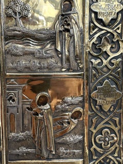 Icon of St. Abraham of Galich with Scenes from His Life, in Gilded Silver Riza.