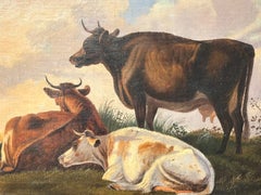 Paysage pastoral néerlandais du XIXe siècle avec du bétail, de Frederik Lodewijk Huygens