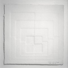 Hommage à Josef Albers, Geometric Abstract Drawing, 45 x 45 cm, Signed, Good