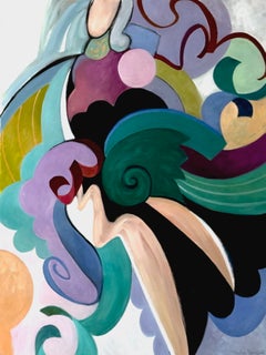 Vivace, peinture à l'huile abstraite contemporaine sur toile, 48 x 36 (sans cadre)
