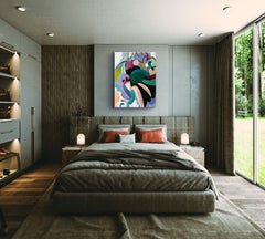 Vivace, peinture à l'huile abstraite contemporaine sur toile, 48 x 36 (sans cadre)