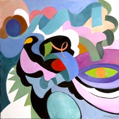 Rhapsody, peinture à l'huile abstraite contemporaine sur toile, 40 x 40