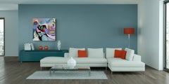 Rhapsody, peinture à l'huile abstraite contemporaine sur toile, 40 x 40