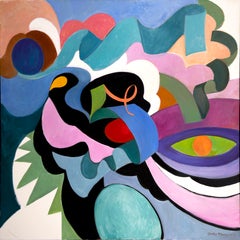 Rhapsody, Contemporary Abstract Oil Painting on Canvas, 40 x 40