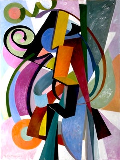 « Intermezzo », peinture abstraite contemporaine à l'huile sur toile, 48 x 36 (sans cadre)