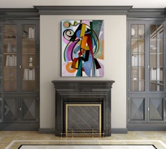 « Intermezzo », peinture abstraite contemporaine à l'huile sur toile, 48 x 36 (sans cadre)