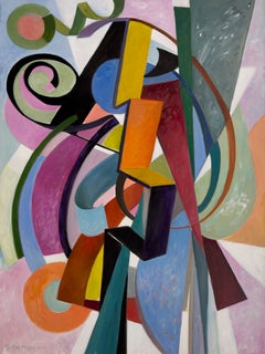 „Intermezzo“, zeitgenössisches abstraktes Ölgemälde auf Leinwand, 48 x 36, ohne Rahmen