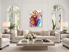 Fanfare, peinture à l'huile abstraite contemporaine sur toile, 40 x 30 (sans cadre)