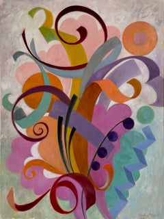 „Fanfare“, zeitgenössisches abstraktes Ölgemälde auf Leinwand, 40 x 30 (ohne Rahmen)