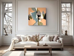 Sarabande n° 2, peinture abstraite contemporaine à l'huile sur toile, 40 x 40