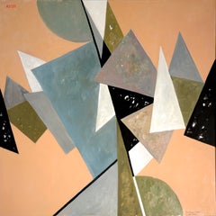 Sarabande n° 2, peinture abstraite contemporaine à l'huile sur toile, 40 x 40
