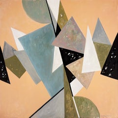 Sarabande Nr. 2, zeitgenössisches abstraktes Ölgemälde auf Leinwand, 40 x 40