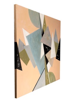 Sarabande Nr. 2, zeitgenössisches abstraktes Ölgemälde auf Leinwand, 40 x 40
