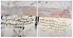 Diptych (Battle) - Contemporary, mixed media abstract painting