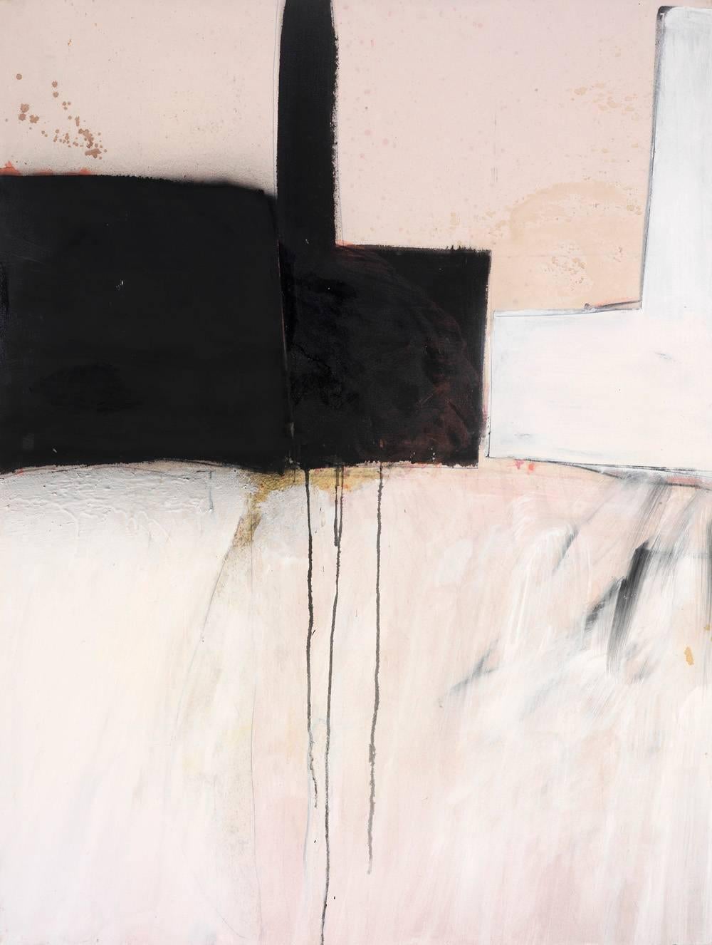 Abstract Painting John Blackburn - Sans titre (Forme noire)