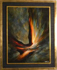 Bird of Paradise,  oil on board, canvas size is 36 x 29 inches