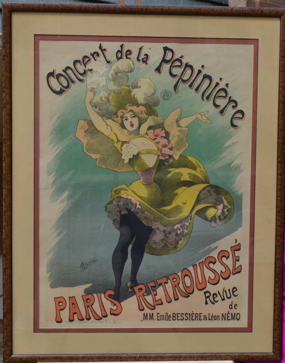 CONCERT DE LA PÉPINIÈRE / PARIS RETROUSSÉ.   Original Art Nouveau Poster - Brown Figurative Print by Alfred Choubrac