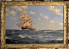 Flying Cloud,  Fastest British Clipper, rare 2 boat composition  24 x 36 inches